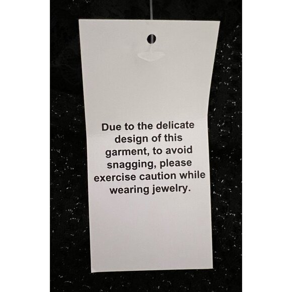 Logo Lori Goldstein Womens Lace Trim Sweater Top L Black Recycled Polyester - Picture 7 of 7